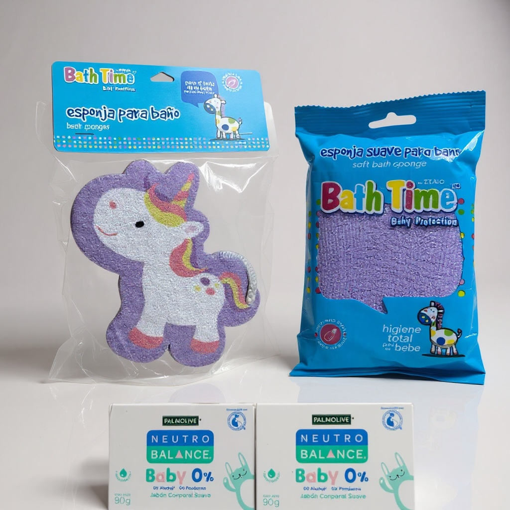 Kit de 2 esponjas +2 jabones neutros