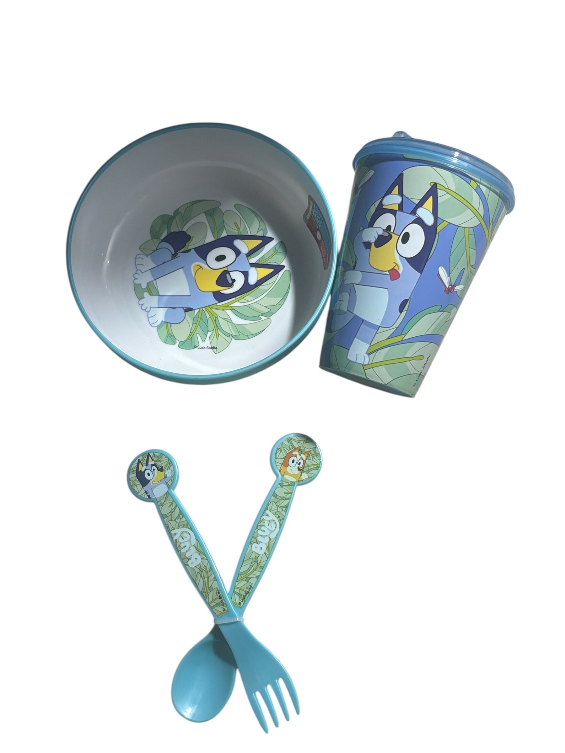 Set de Alimentación Bluey bowl+cubiertos+vaso