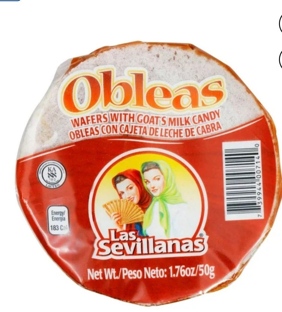 Obleas Las Sevillanas Cajeta 25 pzas