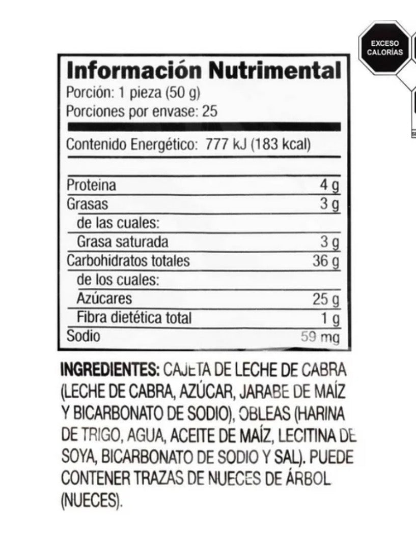 Obleas Las Sevillanas Cajeta 25 pzas