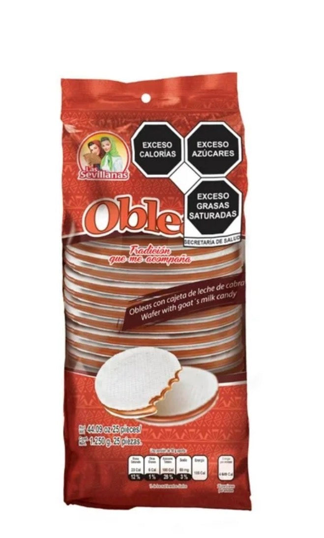 Obleas Las Sevillanas Cajeta 25 pzas