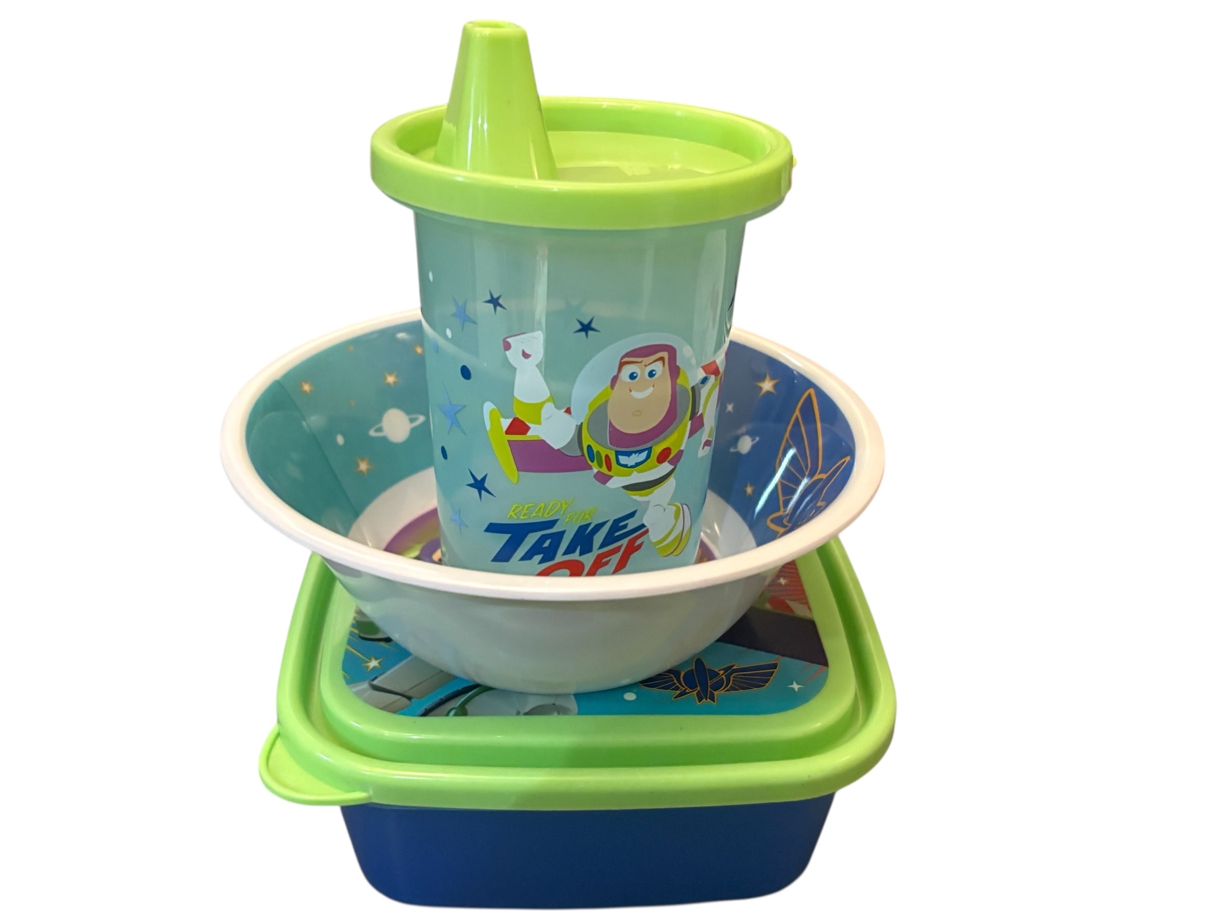 Set de Alimentación Buzz LightYear Disney , Lonchera+cuenco+vaso