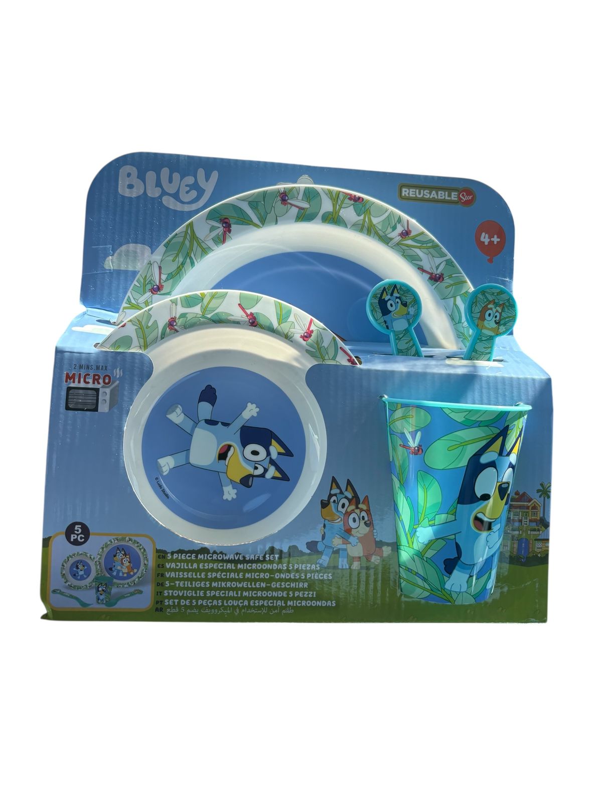 Set Alimentación Bluey 5 Piezas Bowl+plato+vaso+cubiertos